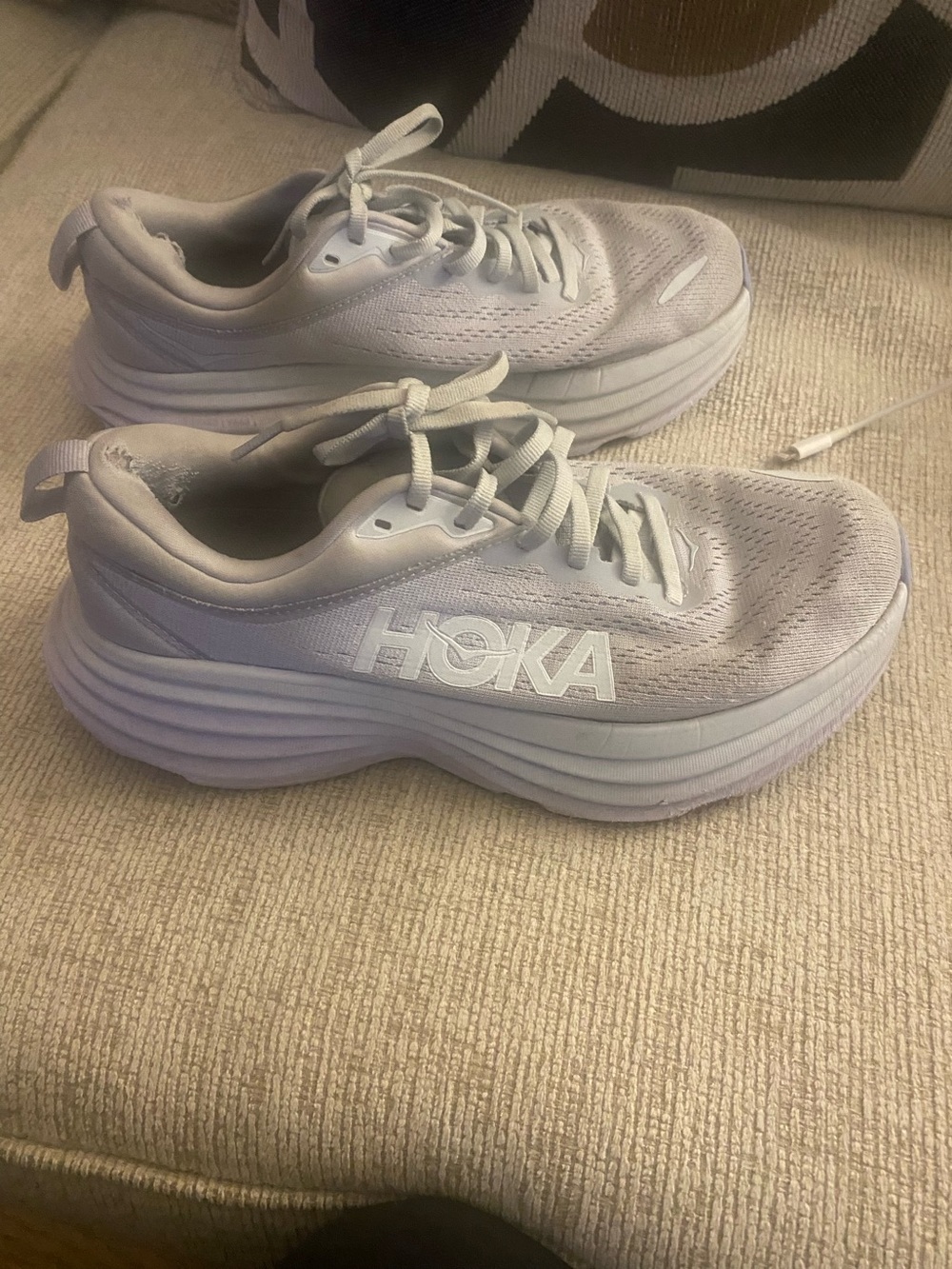 Hoka Women's Pale Lavender/Light Gray Cushioned Running Sneakers
